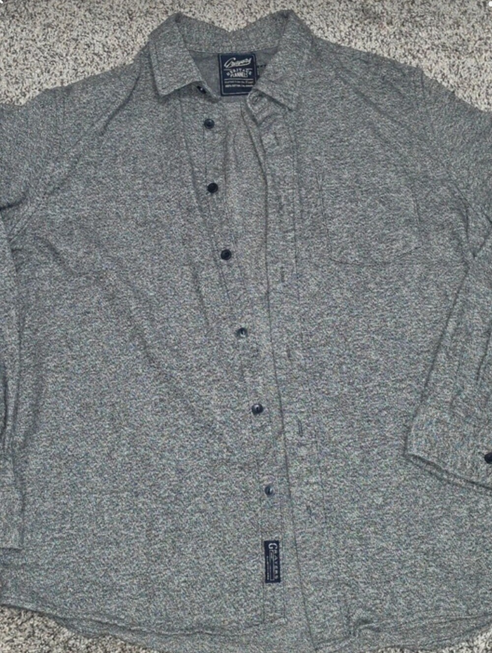Grayers Heritage Flannels Men's XL Heavyweight Blue Gray Cotton Plaid Shirt